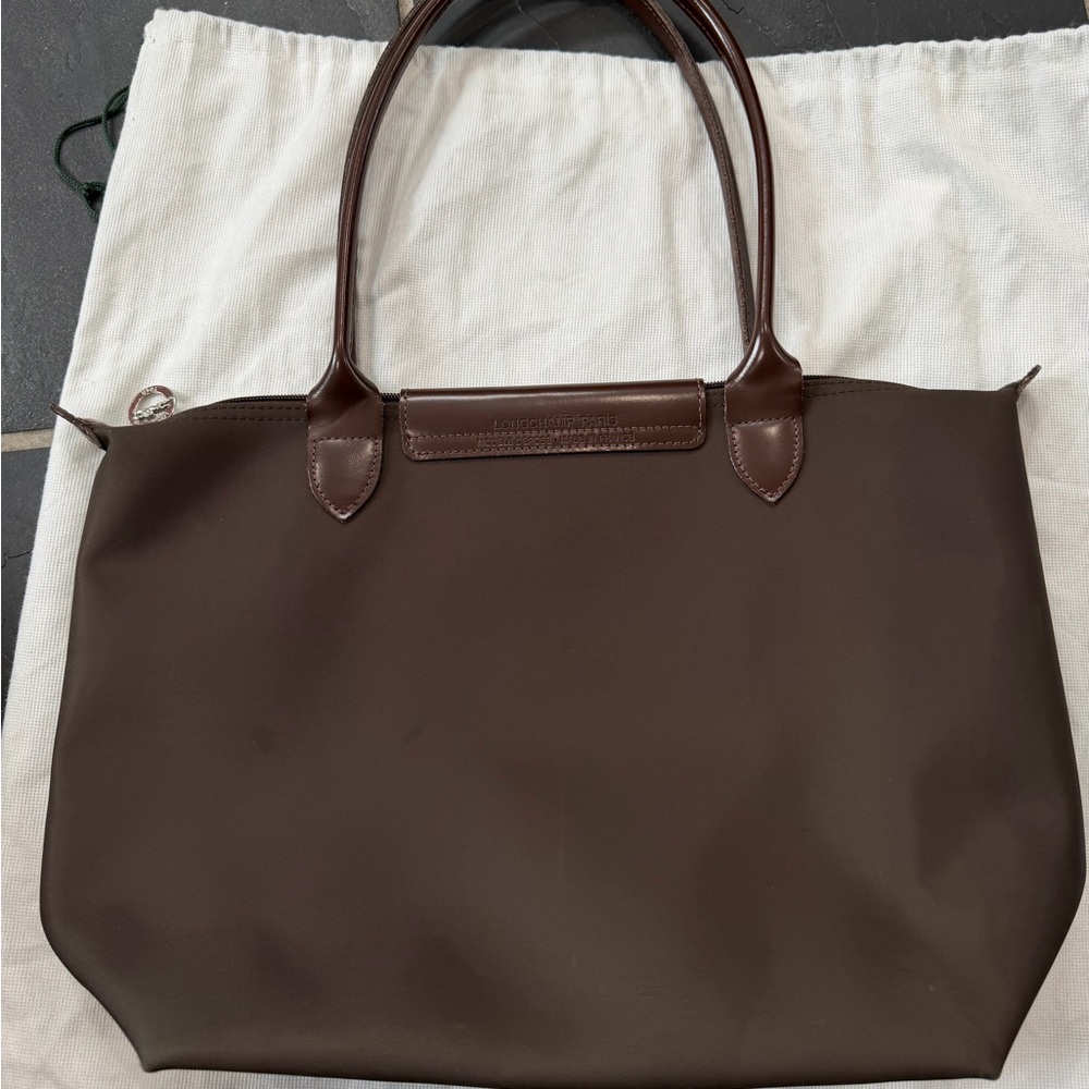 EUC: Longchamp Le Pliage tote Bag, brown - Picture 6 of 15